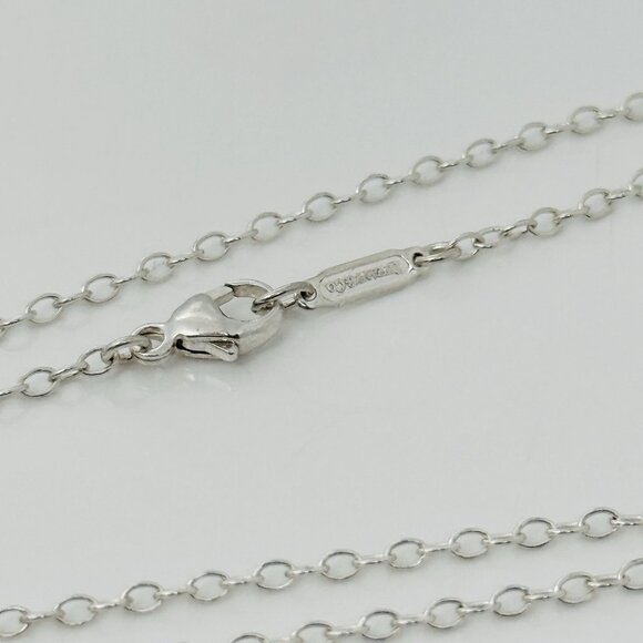 Tiffany & Co 16” 1.5mm Oval Link Chain Necklace Classic Style in Sterling Silver - Picture 2 of 7